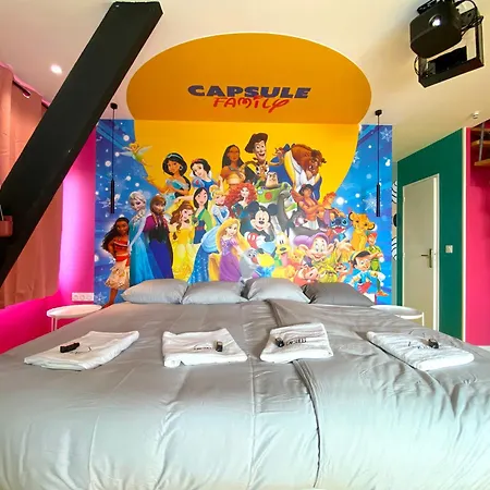 Διαμέρισμα Capsule Family - Sauna - Jacuzzi - Projecteur - Billard - Nintendo Switch 2 - Filet Suspendu