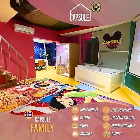 Διαμέρισμα Capsule Family - Sauna - Jacuzzi - Projecteur - Billard - Nintendo Switch 2 - Filet Suspendu Crespin (Nord)